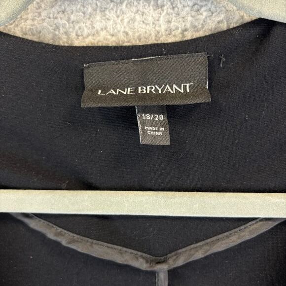 Lane Bryant Jacket Womens 18 20 Black Open Front Ruffle Sleeve Stretch Business - Picture 5 of 11